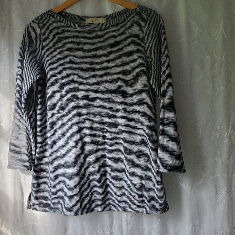 Ann Taylor Loft striped 3/4 sleeve